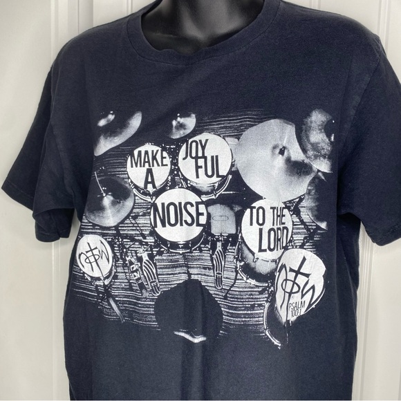 Vintage Y2K Not of This World Psalms Jesus T Shirt Drummer Size Medium Mens - Picture 12 of 13